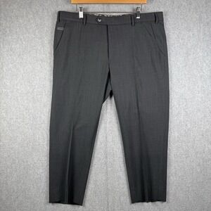 Meyer Bonn Pants Mens 40x26 Dark Gray Modern Fit Wool Blend Twill Dress Trousers